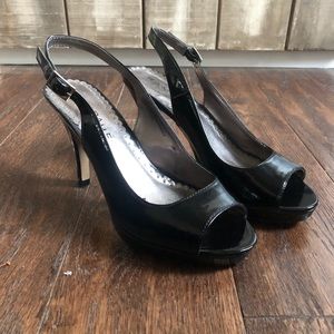 Rampage peep toe sling back heel